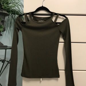 NWT Aeropostale XS Green Off The Shoulder Top